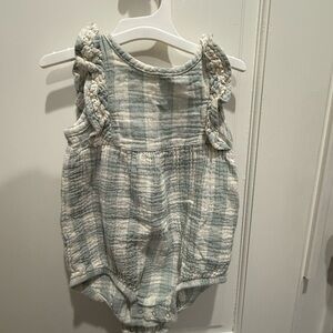 Cat and Jack Teal and White Baby Romper